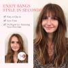 Hairro Wispy Bangs Clips in Real Human Hair, 3D 360 Cover Air Bangs 100% Real Hair, Clips on Lightweight Hairpieces for Women, Seamless Blend for Instant Volume on Top, 8 Inch Dark Brown view 2