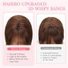 Hairro Wispy Bangs Clips in Real Human Hair, 3D 360 Cover Air Bangs 100% Real Hair, Clips on Lightweight Hairpieces for Women, Seamless Blend for Instant Volume on Top, 8 Inch Dark Brown view 4