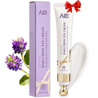 ANAI RUI Caffeine Bakuchiol Firming Eye Cream, Retinol & Peptide Eye Cream for Dark Circles, Puffiness, Wrinkles, Bakuchiol Alternative Retinol Eye Moisturizer for Under-Eye Skin Repair 0.5 FL OZ