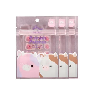 TONYMOLY x Squishmallows Patty the Cow + Ronnie the Cow Blemish Patches Niacinamide Hydrocolloid Acne Patches for Face Cute K-Beauty Pimple Stickers 24 Count
