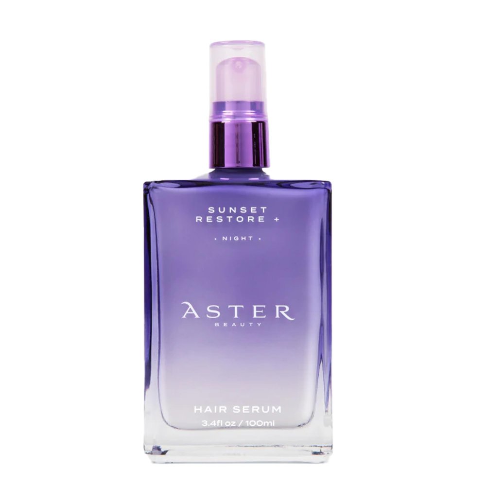 Aster Beauty Night Hair Serum for Split Ends & Frizz Sunset Restore + Hair Serum | Leave-In Overnight Repair with Niacinamide & Protein | Strengthens, Smooths & Hydrates (3.4 oz)