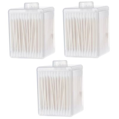 FOMIYES 600pcs Cotton Buds Bulk Sterilize Dust Makeup Cotton Swabs Double Tips Portable Box for Face Eye Nail