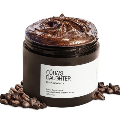 COBA'S DAUGHTER Robusta Coffee Body Scrub| Exfoliating for Cellulite and Stretch Marks, KP Bump Eraser, Strawberry Legs, Underarm | Matcha & Shea Butter | Safe for pregnancy | Vegan Beauty (10.6 Oz)