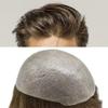 Super Thin Skin Toupee for Men Hair Systems V-looped Knotless Mens Toupee Soft Human Hairpiece 0.04mm PU Men Hair Piece Light Density Hair System 7X9"-80% density#3 Dark Brown view 1