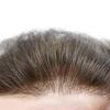 Super Thin Skin Toupee for Men Hair Systems V-looped Knotless Mens Toupee Soft Human Hairpiece 0.04mm PU Men Hair Piece Light Density Hair System 7X9"-80% density#3 Dark Brown view 3