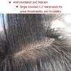 Super Thin Skin Toupee for Men Hair Systems V-looped Knotless Mens Toupee Soft Human Hairpiece 0.04mm PU Men Hair Piece Light Density Hair System 7X9"-80% density#3 Dark Brown view 4