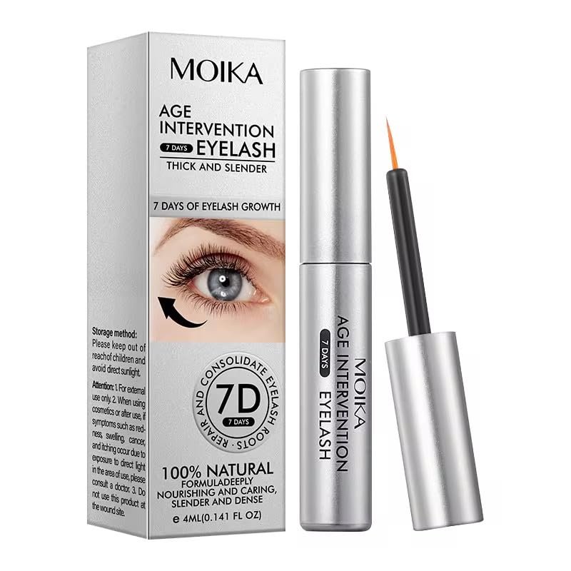 NinthAvenue Basics Lash Enhancer Serum, Long-Lasting Eyelash Extensions for Women & Men, Black, silver