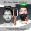Beard Brush, 100% Real Wild Boar Bristle Walnut Wood Beard & Mustache Comb Brush for Mens Beard Grooming and Care, Gift for Men to Straighten and Promote Beard Growth view 4