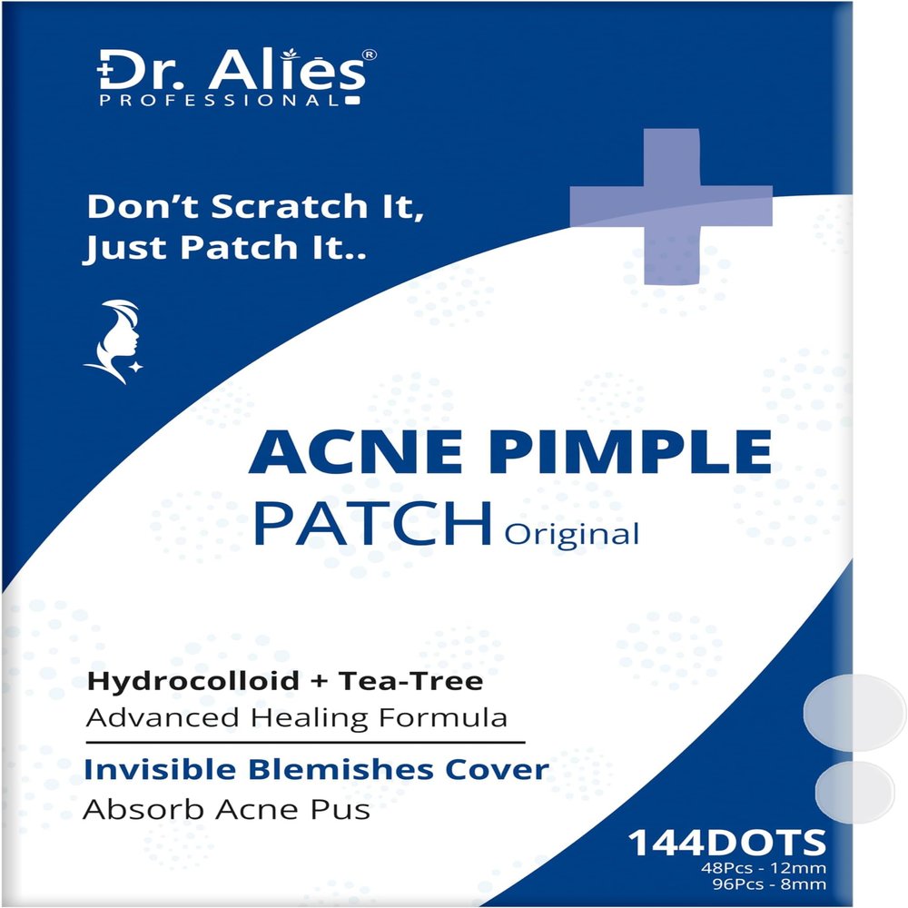 Dr. Alies - Professional Hydrocolloid Acne Pimple Patch - 144 Dots | Fast Healing Spot Stickers for Zits and Blemishes | Vegan and Cruelty-Free | Skin and Face Care