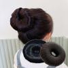 2PCS Hair Bun Maker French Hair Style Curler Accessories Donut Bun Maker Hair Ring Doughnut DIY Hair Styling Shaper Roll Bun Tool for Long Curly Straight Thick Thin Hair(black+brown) view 4