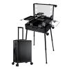 XQZMZSCP Rolling Makeup Case Professional Makeup Train Case Makeup Artist Travel Organizer, Makeup Case Professional Makeup Case Omni-Directional Wheels (Noir) view 1
