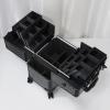 XQZMZSCP Aluminium Make Up Case, Rolling Makeup Case,Multi-Functional Cosmetic Train Case, Large Trolley Storage Case, Rolling Cosmetic Organizer (Black) view 3