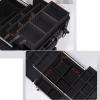 XQZMZSCP Aluminium Make Up Case, Rolling Makeup Case,Multi-Functional Cosmetic Train Case, Large Trolley Storage Case, Rolling Cosmetic Organizer (Black) view 4