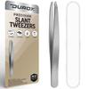 DUROX Precision Tweezers for Eyebrows  Slant Eyebrow Tweezers for Women and Men, Made of Stainless Steel with Fine Slant Tips for Eyebrow and Hair Removal view 1