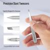DUROX Precision Tweezers for Eyebrows  Slant Eyebrow Tweezers for Women and Men, Made of Stainless Steel with Fine Slant Tips for Eyebrow and Hair Removal view 2