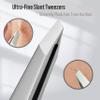 DUROX Precision Tweezers for Eyebrows  Slant Eyebrow Tweezers for Women and Men, Made of Stainless Steel with Fine Slant Tips for Eyebrow and Hair Removal view 4