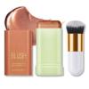 DAMUSI Cream Bronzer Stick Highlighter Stick Face Cream Contour Stick,Makeup Bronzer stick with Brush,Buildable Highlight Contour Makeup for Women (Rich Glow Bronzer Stick) view 1