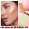 DAMUSI Cream Bronzer Stick Highlighter Stick Face Cream Contour Stick,Makeup Bronzer stick with Brush,Buildable Highlight Contour Makeup for Women (Rich Glow Bronzer Stick) view 2