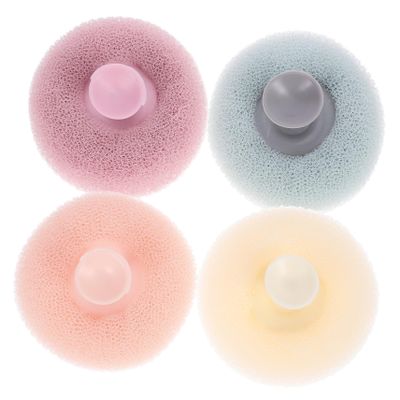 COLLBATH 4pcs Bath Shower Scrubber Exfoliating Body Wash Cup Design for Convenient Use for Family Bathing Routine and Dead Skin Removal Light