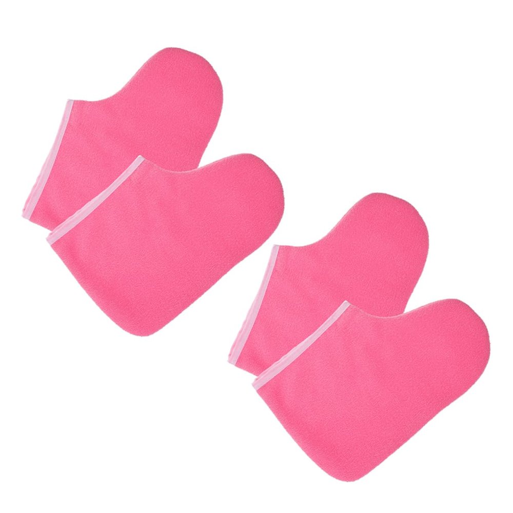 HAPINARY 2pairs Reusable Paraffin Wax Foot Covers for Insulated Foot Liners for Moisture Absorption for Home Salon Use Trim