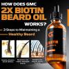 2x Biotin Beard Growth Oil and Beard Balm - Beard Growth Serum Care Kit - Vegan Natural Ingredients Leave-In Conditioner - Moisturizes, Strengthens, Thickens and Promotes Facial Hair Growth view 3