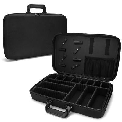 CGBARBER Large Hairstylist Traveling BagHair Salon Case Portable Barber Cases for Clippers and Supplies Double Layer Clipper Case for Professional Barber Clipper Kit Case(black)