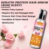 Keratin Protein Hair Serum Keratin Styling & Moisturizing Oil - Anti Frizz Control Nourishes & Repair Keratin Serum Oil for Dry Damaged Hair Heat Protectant Serum for Shine Prevent Hair Burns (Rose) view 3