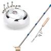 3-IN-1Microdermabrasion Machine and Crevice Weeding Brush with 2 Heads&Scraping Hook, A Hand Puller Tool, Moss Remover with Steel Handle for Cleaning Paving Joint Paver Sidewalk Patio Stone Drivewa view 1