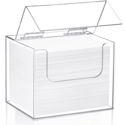 Briwooody Disposable Face Towel Storage Box Compatible with XL Acrylic Container Wall Mounted Clean Towel Holder for Facial Washcloth Supplies(Clear)