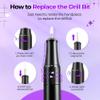GOLEEXU Nail Drill Electric File: 40000RPM Professional E File Kit E File Machine Filer for Shaping, Buffing, Removing Acrylic Gel Nails, Manicure Pedicure Kit with 12Pcs Nail Bits, Home Salon Use view 2