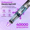 GOLEEXU Nail Drill Electric File: 40000RPM Professional E File Kit E File Machine Filer for Shaping, Buffing, Removing Acrylic Gel Nails, Manicure Pedicure Kit with 12Pcs Nail Bits, Home Salon Use view 3