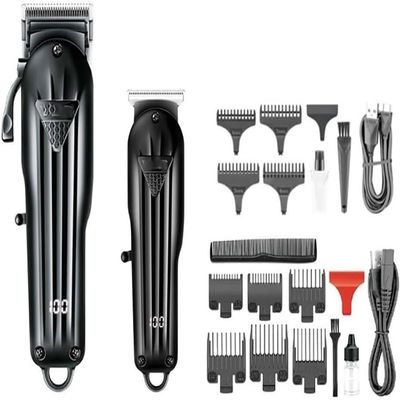 Pro Hair Clipper, 2 PCS Professional Hair Clipper Hair Cutting Machine Haircut Tools Cordless Barber Rechargeable Trimmer Men