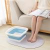 AUNMAS Foldable Foot Bath Basin, Silicone Large Capacity Folding Foot Soaking Bucket with Adjustable Water Level for Home Travel (Blue) view 3