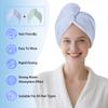 AGKXHDEC 2 Packs Single Layer Microfiber Hair Turbans - Drying Wrap for Women (Blue,Light Green) view 2