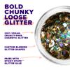 UNICORN SNOT Macro Face & Body Glitter | Cosmetic Grade Large-Particle Loose Glitter | Holiday Stocking Stuffer & Christmas Makeup | Safe for Face, Easy Application & Removal - Solar (Gold) view 2