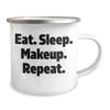 12oz Stainless Steel Mug Gift Eat Sleep Makeup Repeat Christmas view 2