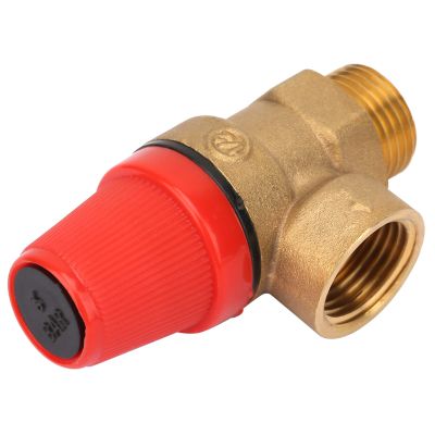 G1/2'' Safety Valve, Safety Valve Water Valve for Hanging Furnace with Thread Spring DN15 G Premium Quality Brass, Great Tightness,