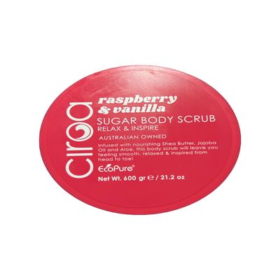 CIROA Relax & Inspire Raspberry & Vanilla Sugar Body Scrub 21.2 oz, Red