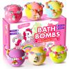 Unicorn Bath Bombs with Surprise Inside for Kids Girls, 6 Kids Bath Bombs with Jewelry Inside, Natural Bubble Bath Set for Skin Moisturizing, Birthday Christmas Easter Gifts for 4 5 6 7 8 Year Old view 1