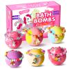 Unicorn Bath Bombs with Surprise Inside for Kids Girls, 6 Kids Bath Bombs with Jewelry Inside, Natural Bubble Bath Set for Skin Moisturizing, Birthday Christmas Easter Gifts for 4 5 6 7 8 Year Old view 3