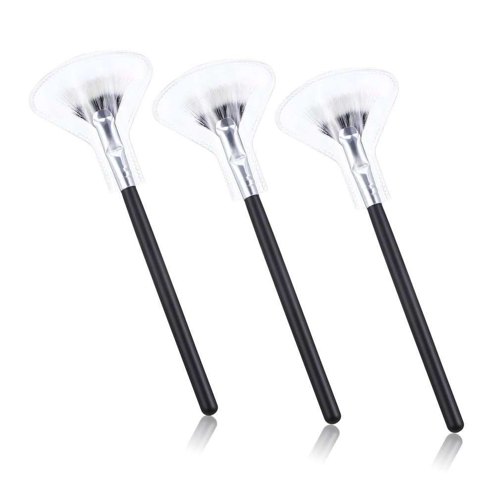 Gogogmee 3pcs Angled Eyelash Brushes Dual-layer Fan Shape Mascara Wands for Lash Extensions Soft Bristles for Gentle Grooming for Makeup Artists and Daily Use