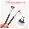 Gogogmee 3pcs Angled Eyelash Brushes Dual-layer Fan Shape Mascara Wands for Lash Extensions Soft Bristles for Gentle Grooming for Makeup Artists and Daily Use view 2