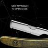 Generic Straight Edge Razor for Men, Stainless Steel Blade Arm Barber Razor with Walnut Wood Handle, Shaving Razor for Close Shaving, Manual Men's Beard Cut Throat Shavette Almaz Razor, brown view 3