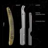 Generic Straight Edge Razor for Men, Stainless Steel Blade Arm Barber Razor with Walnut Wood Handle, Shaving Razor for Close Shaving, Manual Men's Beard Cut Throat Shavette Almaz Razor, brown view 4