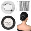 100Pcs Ballet Bun Hair Nets  Professional Invisible Hair Nets & Bun Pins for Girls | Black Dance Hair Nets & Wig Net Accessories (20 Inches 50pcs Nets & 50Pcs U Shaped Pins) view 1