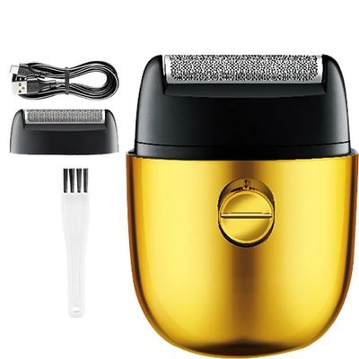 NinthAvenue Basics Men's Shaver, Electric Razor for Men Cordless Rechargeable with USB Mens Gold Foil Shavers Travel Electric Shavers for Men Gold
