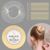 200pcs Ballet Hair Bun Cover Sets, 100Pcs 50cm Nylon Invisible Hair Net Invisible Elastic Edge Mesh, 100Pcs U Shaped Pins Fits Food Service, Ballet Bun,Wig and Women(200PCS Sets,Beige) view 4