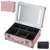 Cybergiant Travel Makeup Case with LED Mirror - Hard Shell Pink Travel Makeup Bag with Mirror - Portable Makeup Organizer with Mirror, Vanity Case for Cosmetics, Adjustable Divider view 1