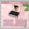Cybergiant Travel Makeup Case with LED Mirror - Hard Shell Pink Travel Makeup Bag with Mirror - Portable Makeup Organizer with Mirror, Vanity Case for Cosmetics, Adjustable Divider view 3