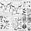 12 Sheets Halloween Face Tattoo Set, 4 Sheets Malone Tattoos Rapper Prisoner, Malone Face Tattoo Sticker For Adults Women Men, Small Fake Gothic Halloween Costume Temporary Tattoos Skull Kits view 1